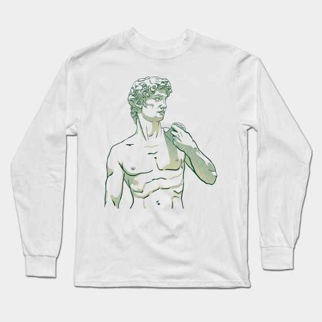 David of Michelangelo Long Sleeve T-Shirt by ArtFork